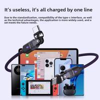 540 °   Kabel Putar Tipe-C Pengisian Cepat Kabel Data Dual Head 180 °   Kompatibel untuk Semua Earphone Ponsel dan Smart Watch