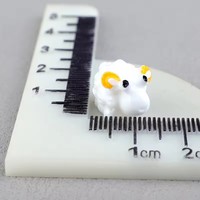Crafted piccolo coniglio di mucca anatra di pecora 3D in miniatura fattoria casa in resina animale Cabochon per souvenir decorazioni per la casa stile artificiale