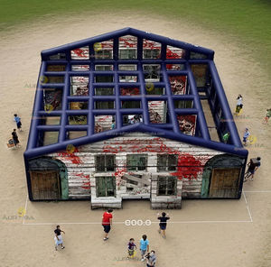 บ้านผีสิงเป่าลมสำหรับฮาโลวีน ดีไซน์ซอมบี้ยอดนิยมสำหรับขาย สนามกีฬาเป่าลมแบบหลบหนี - Product Image 1