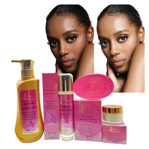 Ensemble de soins de la peau africaine hydratant éclaircissant <span class=keywords><strong>anti</strong></span>-<span class=keywords><strong>taches</strong></span> éliminant les imperfections et les <span class=keywords><strong>taches</strong></span> brunes purifiant avec glutathion OEM - Product Image 1