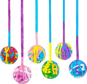 Jouets interactifs en peluche pour chatons d'intérieur, balles en fil avec clochette et ficelle, vente en gros - Product Image 1