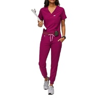 2022 Set Scrub Anatomi Abu-abu Kustom Desain Setelan Scrub Spandex Katun Poliester Perempuan dan Laki-laki untuk Wanita