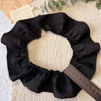 Dentelle plissée double couche en mousseline de 6 cm avec perles incrustées, accessoire à franges volantées pour chouchous à cheveux