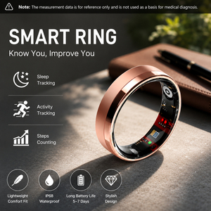 Anillo Inteligente para Monitoreo de Salud, Frecuencia Cardíaca, Oxígeno en Sangre, Sueño, Actividad, Contador de Pasos, Resistente al Agua IP68, Control por Aplicación - Product Image 1