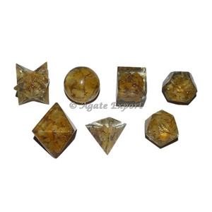 Artesanías de piedra de cristal, Jaspe amarillo, juego de geometría de orgón, artesanía de piedra semipreciosa - Product Image 1