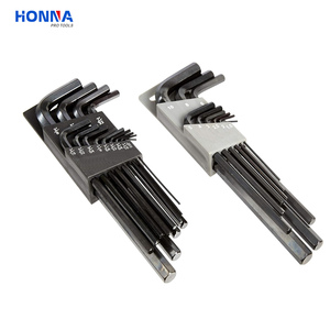 AMZ Offre Spéciale 22pcs Clé hexagonale à bras long Jeu de clés Allen Clé dynamométrique de qualité industrielle Outil à main métrique Clé métrique SAE - Product Image 1