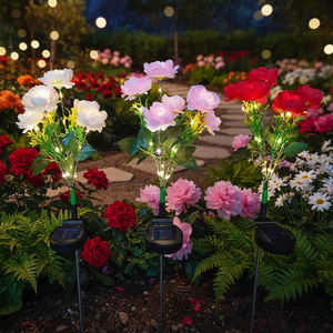 Nouvelle conception, lumière de jardin LED 1,2 V en forme de pivoine, étanche pour extérieur, parc, allée, paysage, fête, décoration - Product Image 6