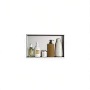 Niche de douche en acier inoxydable 21 x 13, nickel brossé, étagère de salle de bain encastrée, un seul niveau, étanche, design minimaliste - Product Image 1