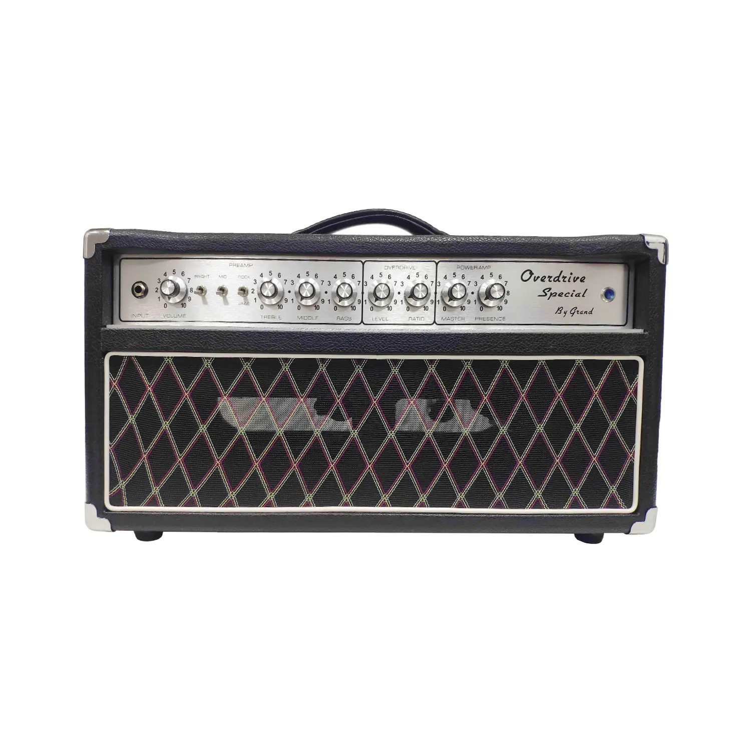 G-OTS Kustom Kepala Amplifier Gitar Spesial Overdrive 50W dengan Tabung JJ Hitam Tolex dan Loop