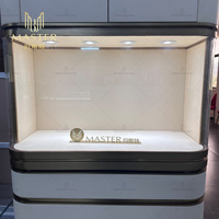 Vitrina Moderna MASTER Versión Alta 80*31*211cm, Almacenamiento de Joyería Multicapa, Vitrina con Cristal Templado Curvo