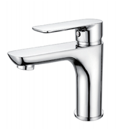 Robinet mitigeur bain de luxe léger finition chrome corps en cuivre pour eau chaude et froide
