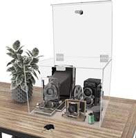 Meilleure vente boîte à charnière en acrylique boîte de rangement en acrylique transparent avec serrure et couvercle