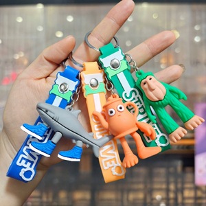 Hot Sale PVC <strong>Key</strong> <strong>Chains</strong> Exotic Animal Funny Abstract Wooden Stick Person Shark Pendant Cross-Border <strong>Design</strong> Small Size Wholesale - Product Image 2