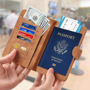 ปกหนังสือเดินทาง RFID อเนกประสงค์แบบพกพา ขายส่ง ปรับแต่งได้ หลายสี หนัง PU กระเป๋าเดินทางป้องกันการโจรกรรม - Product Image 2