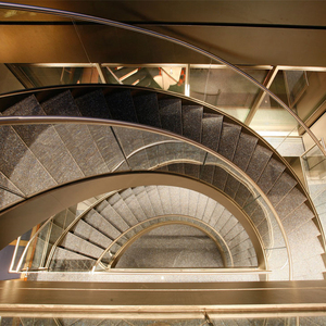 Escalera Curva Iluminada <span class=keywords><strong>con</strong></span> Luces <span class=keywords><strong>LED</strong></span>, de Acero y Madera, Duradera, para Interiores, para Casas de Lujo - Product Image 5