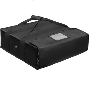Insulated Polyester Bag Reusable Cartoon Pizza Bag with Label Window Water Proof Double Handle Black Cooler Bag 20L - Product Image 3