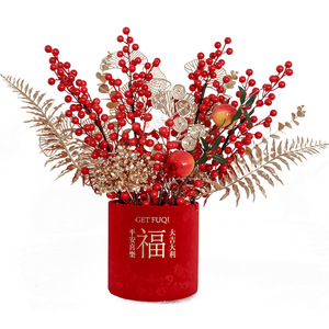 Seau de 66 fleurs artificielles rouges porte-bonheur pour la décoration de la maison et les célébrations de déménagement - Product Image 5