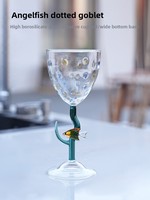 Gelas Kaca Motif Ikan Laut Gaya Nordik, Tampilan Menarik, Tahan Panas, Bentuk Seruling, Warna-warni, untuk Dessert, Wine, dan Minuman
