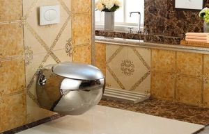 <span class=keywords><strong>WC</strong></span> mural de luxe en céramique dorée, forme ronde, <span class=keywords><strong>suspendu</strong></span> au mur, couleur dorée - Product Image 6