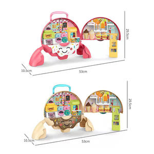 Ensemble de jouets de jeu d'imitation Sac à dos Donut 39 pièces, Boutique de desserts 3 en 1 avec présentoir de transport, Jeu de rôle éducatif, Cadeau pour enfants - Product Image 5