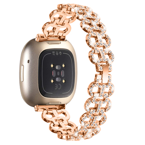 ステンレス鋼<span class=keywords><strong>Fitbit</strong></span> <span class=keywords><strong>Versa</strong></span> 4および<span class=keywords><strong>Versa</strong></span> <span class=keywords><strong>3</strong></span>用ファッションスマート腕時計バンドファッションダイヤモンドストラップ付き - Product Image 4