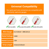 DIY GO 100 Stück Hebelkabelverbinder AWG 28-12, Schnellverbindungs-Set für Kompakte Inline-Anschlüsse 1 Ein- 1 Ausgang