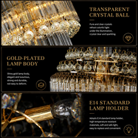 Lustres modernes en or à LED de luxe pour hôtel, grands lustres en cristal K9, luminaire suspendu islamique pour banquet et hôtel