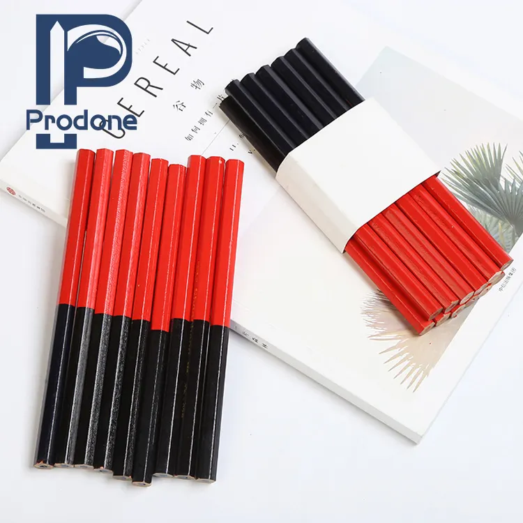 Hot Sale Red Blue Double Head Round Colored Pencils Line Drawing Hexagonal Woodworking Pencil