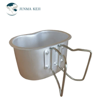 Botella de agua de plástico PE portátil de 1L con taza de aluminio para acampar al aire libre