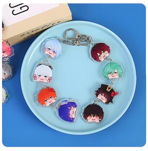 Vente en gros de <span class=keywords><strong>porte</strong></span>-clés en acrylique de style dessin animé, en plastique, avec impression UV, forme irrégulière - Souvenir et cadeau promotionnel - Product Image 2
