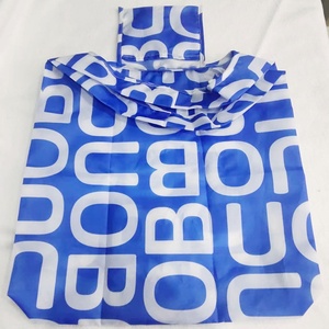 Klein thư màu xanh in lớn nylon có thể gập lại Tote Bag với Pouch sinh thái thân thiện tái sử dụng gấp <span class=keywords><strong>Polyester</strong></span> vest mua sắm túi - Product Image 3