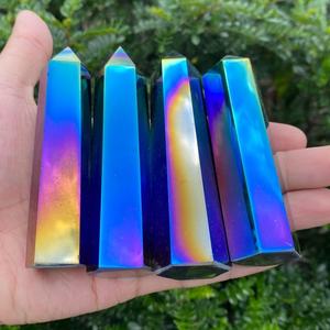 Pierres de pointe en obsidienne électroplaquée de haute qualité en gros, 5-10 cm, tendance mode moderne pour une décoration intérieure unique, Crystalhola, emballage sûr - Product Image 1