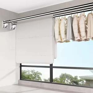 Accessoires de salle de bain réglables en métal <span class=keywords><strong>Tringle</strong></span> à rideau de douche télescopique Cintre <span class=keywords><strong>sans</strong></span> perçage - Product Image 2