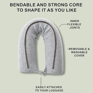 Oreiller de voyage personnalisable en mousse à mémoire de forme pour avions, rouleau cervical ajustable et pliable pour le soutien du menton, de la colonne vertébrale et des jambes - Product Image 3