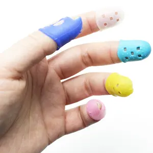 Toptan kauçuk parmak kapak anti-ter parmak pedleri Thimbles parmak koruyucu güvenlik Plectrum parmak ucu yüksük parmak Guard