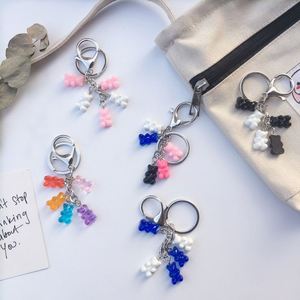 <b>Cute</b> Colorful Bear Keychains Resin Cartoon Bear Charm <b>Keyrings</b> with Glossy Finish for Bag Charms Gift Giving - Product Image 2