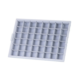 <b>Abs</b> Medication Dispensing Tray 48 Compartment Thickened Plastic Oral Hospital Use Stackable Lattice Design - Product Image 1