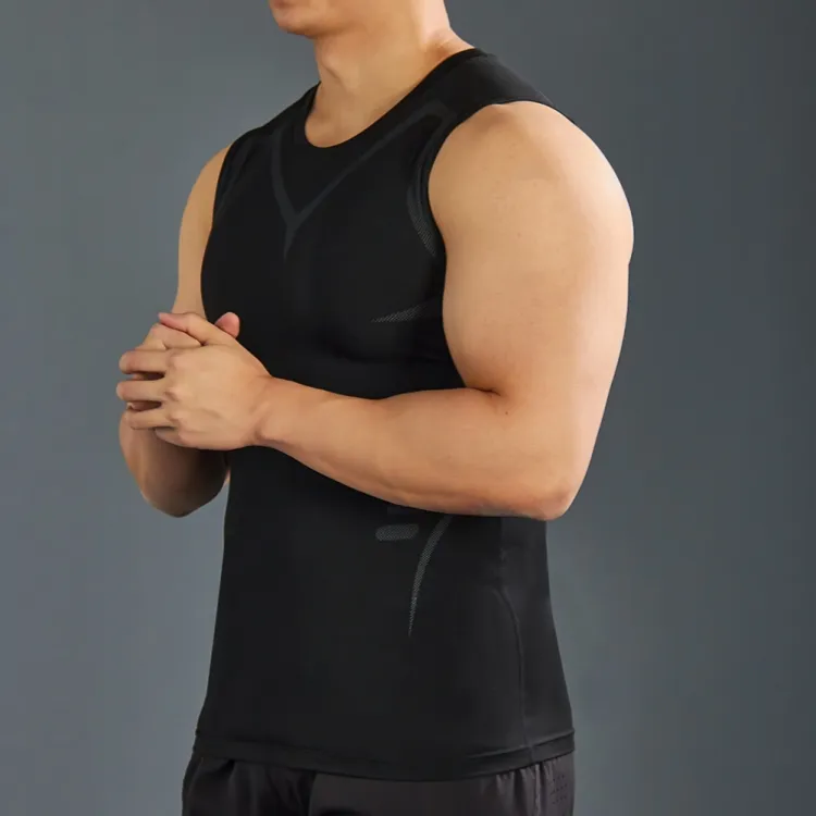 Custom blank fitness compression quick dry cotton workout gym tank top mens active wear gym fitness clothing sports men