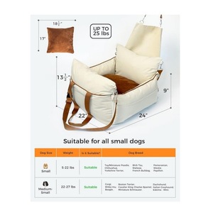Lit pliable pour animaux de compagnie, siège de <span class=keywords><strong>voiture</strong></span> pour <span class=keywords><strong>chien</strong></span> avec coussin épais, ceinture de sécurité, chauffage, respectueux de l'environnement, pour les voyages en <span class=keywords><strong>voiture</strong></span>, garde les petits chiens en sécurité et confortables - Product Image 5