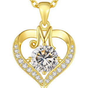 Collier Pendentif Cœur en Moissanite de Luxe Plaqué Or 18K sur Argent Sterling S925, 1 Carat Couleur D Pureté VVS1, Cadeau pour Femme, Vente en Gros - Product Image 1