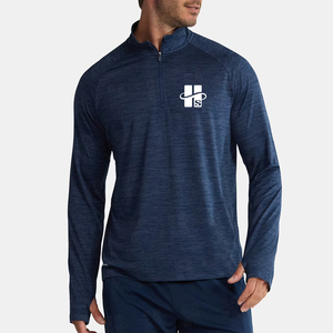 Chaqueta Deportiva Ligera con Logotipo Personalizado Serigrafiado al por Mayor, Chaqueta Deportiva Transpirable de Secado Rápido para Hombre, Sudadera con Cierre de Cremallera de un Cuarto - Product Image 2