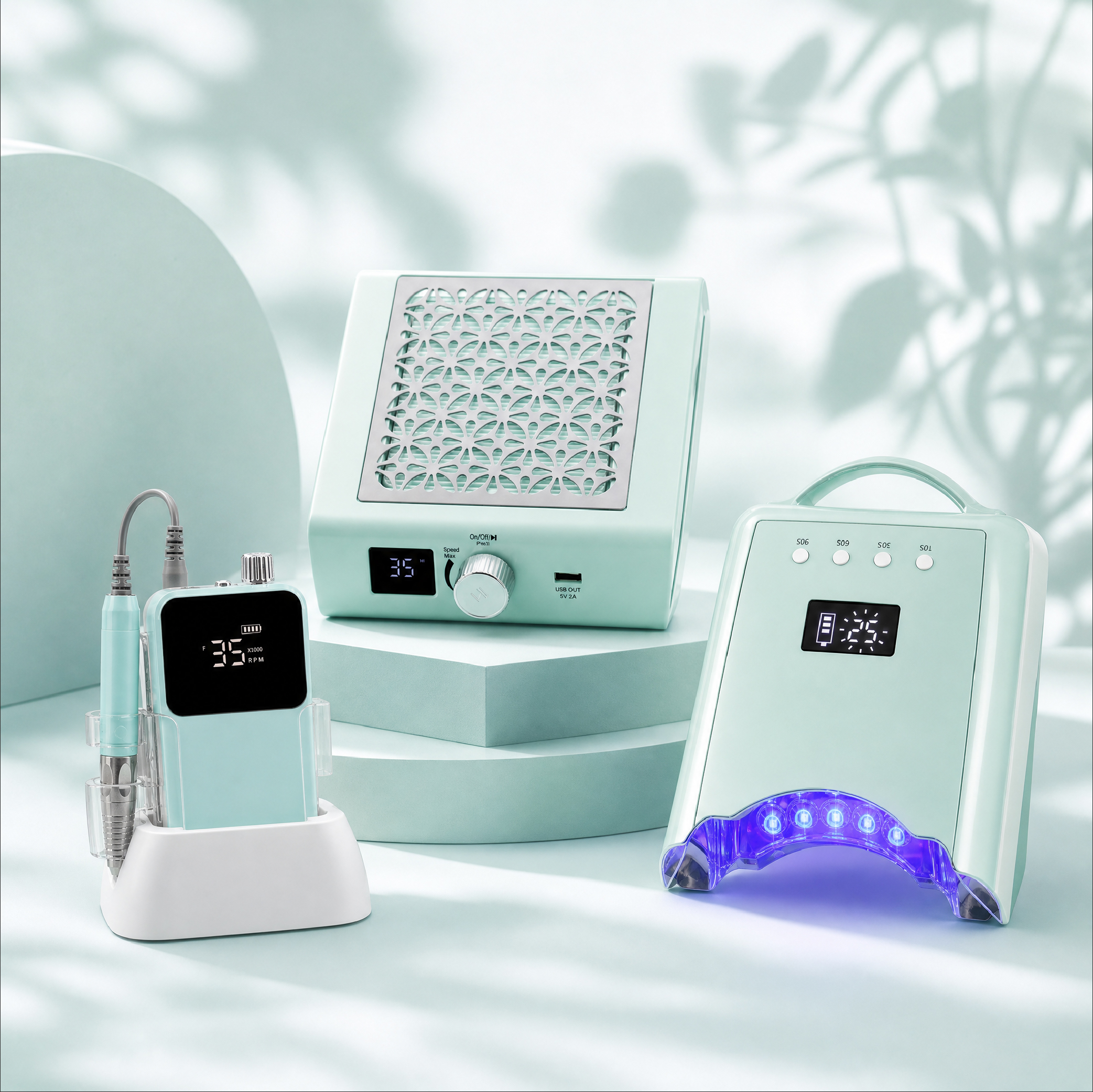 Rechargeable Nail Set Kit Uv Led Nail Lamp with Nail Drill Dust Collector Led Nail Lamp Uv Light for Nails Gel Polish