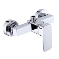 Robinet de douche mural carré à prix abordable, finition chromée, pour salle de bain, vente directe usine