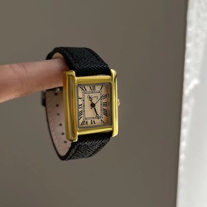 Gogoy Women's <b>Watch</b> Analog <b>Rectangular</b> Case Red Leather Strap 8mm Thickness Metal Case Buckle Closure - Product Image 4