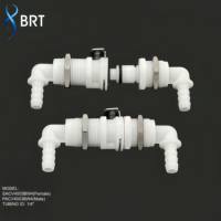 Raccord rapide en plastique à déconnexion rapide, type CPC, pour tuyau 5/16" (8mm), avec valve d'arrêt en ligne et clapet anti-retour, corps de raccord femelle