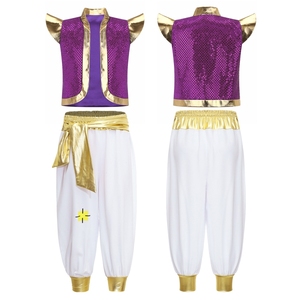 Trajes de Príncipe Árabe para Niños de 6 a 16 Años, Vestuario Metálico con Pantalones para Baile de Salón Estándar, Ideal para Festivales y Actuaciones Escénicas - Product Image 4