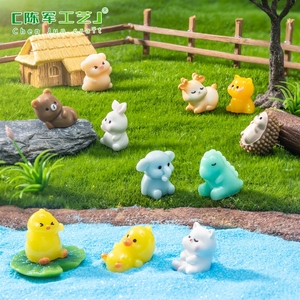 Mini-pendentifs décoratifs DIY en sachet surprise, accessoires pour micro-paysages en mousse, thème ferme (<span class=keywords><strong>petit</strong></span> cochon et lapin) - Product Image 4