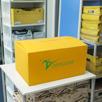 Recycelte PP-Wellpappen-Kunststoff boxen Faltbare Aufbewahrung boxen mit Druck logo und Griff verpackungs box für den Versand