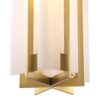 XINZHONG Posmoderno Alabastro American Lighting Villa Dormitorio Sala de estar Luces de cobre y candelabro Diseño Colgante