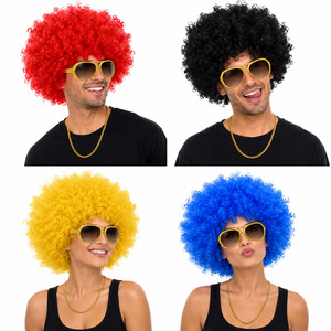 Conjunto de Accesorios de <span class=keywords><strong>Disfraz</strong></span> de Discoteca, Peluca <span class=keywords><strong>Afro</strong></span>, Gafas de Aviador, Cadena Dorada para Fiesta de Halloween y Navidad - Product Image 5